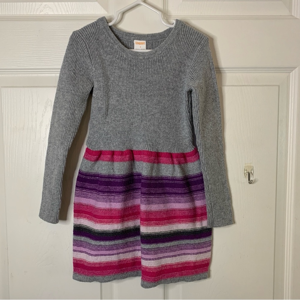 Gymboree- Prima Ballerina- Cotton/Wool Blend- Pink/Purple/Gray Sweater Dress